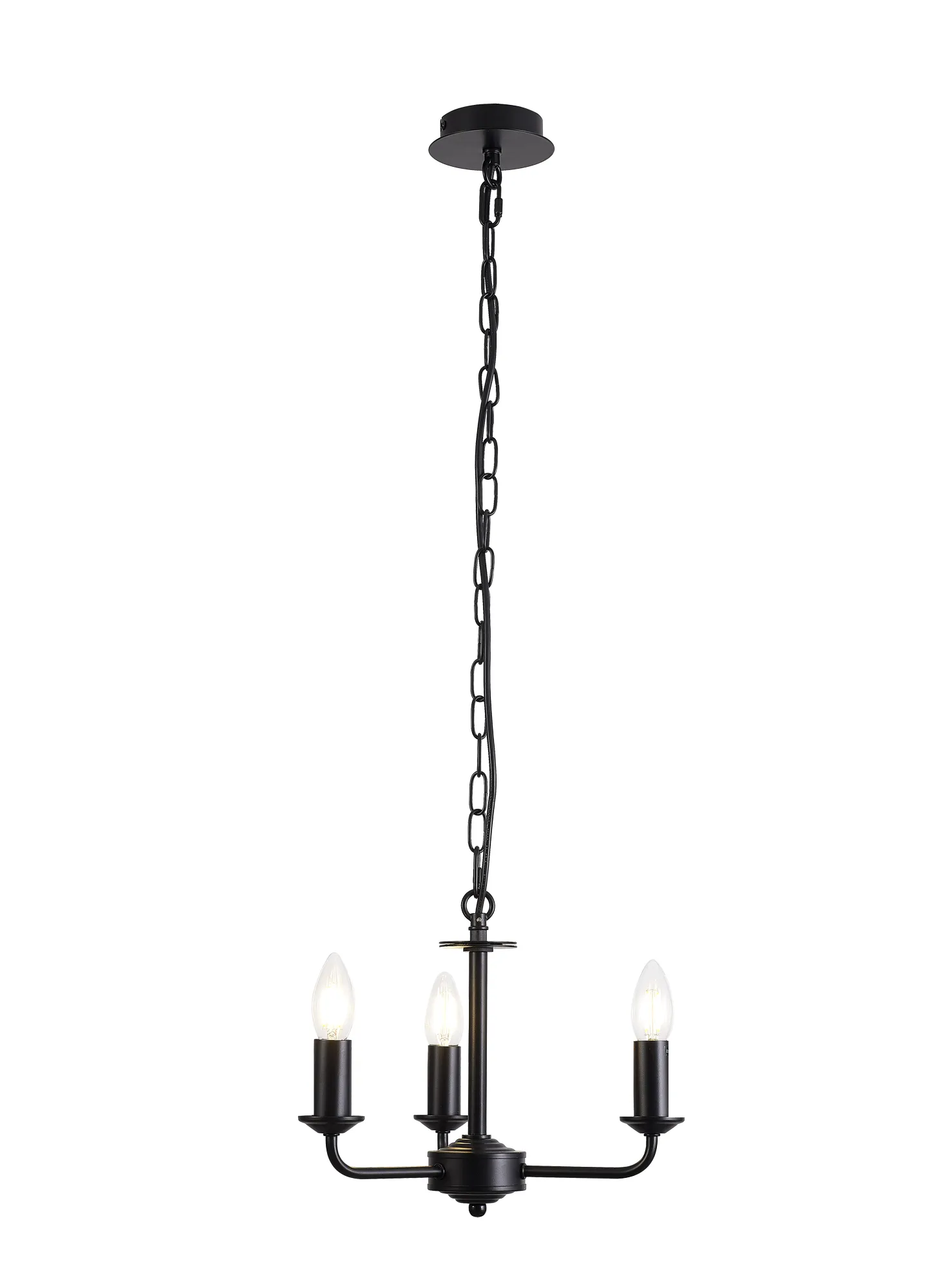 Banyan 45cm 3 Light Pendant Matt Black, Grey DK1031  Deco Banyan MB GR